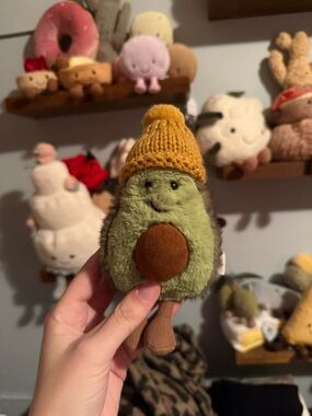 Jellycat Avocado Plush with Knit Hat